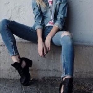 Pistola Tory Destroyed Denim Jean Joggers 29 Whiskered Soft Ankle Jeans